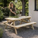 4ft Picnic Table with Natural Finish for Outdoor Gatherings