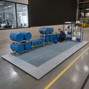 Galvanised Steel Spillage Decking with Grid, 450 kg Wheel Load, 1000 x 500 x 123 mm, for Safe Storage of Flammable Liquids