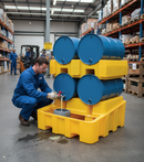 Premium Drum Racking System with Liquid Dispensing Area for 2 x 205 Litre Drums - 450 Litre Capacity | COSHH | UK