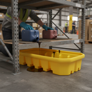 Premium Under Rack Bund for Safe Liquid Storage and Dispensing - 1100 Litre Capacity with Durable Polyethylene Construction | COSHH | UK