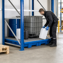 Polyethylene Spill Tray with Galvanised Grid for 1825mm Shelving, 235L Containment Volume, 800kg Load Capacity