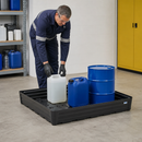 Polyethylene Spill Tray for Small Containers, 205 Litre Capacity, 1170 x 1170 x 180 mm, for Chemical Storage