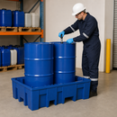Polyethylene Spill Pallet for 2 x 200 Litre Drums, 240 Litre Containment, 865 x 1245 x 350 mm, for Safe Liquid Storage