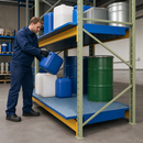 Steel Spill Tray with Painted Grid for 2600mm Shelves, 220L Containment, 3000kg Load Capacity