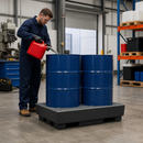 Steel Spill Pallet for 2 x 205 Litre Drums, 238 Litre Containment, for Safe Storage of Flammable Liquids