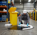 Premium 250 Litre Wheelie Bin Oil Spill Kit - High Absorbency for Oil and Fuel, Easy Mobility for Workshops and Warehouses | BS 7959 | UK