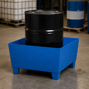 Steel Spill Pallet for 1 x 200 Litre Drum, 238 Litre Containment, Powder Coated Blue, for Safe Storage of Flammable Liquids