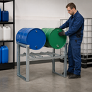 Steel Galvanised Stacking Drum Rack for 2 x 60 Litre Drums, 435 kg Load Capacity, Stackable Design, for Safe Hazardous Material Storage