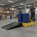 Premium Heavy Duty Spill Pallet Ramp with 10 Degree Slope for Easy Access - Durable Polyethylene Construction | COSHH | UK