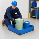 90 Litre Steel Spill Tray for Small Containers, Powder Coated, 774mm x 774mm x 200mm, for Safe Storage of Hazardous Materials