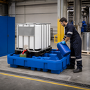 Polyethylene Spill Pallet for 2 x 1000 Litre IBCs, 1150 Litre Containment, Forklift Accessible, for Safe Chemical Storage