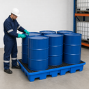 Polyethylene Spill Pallet for 6 x 200 Litre Drums, 423 Litre Containment, with Grid, for Safe Chemical Storage