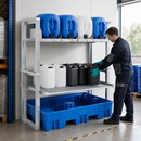 Polyethylene Spill Pallet Rack for 5 x 20 Litre Canisters, 295 Litre Containment, 1400 kg Load Capacity, Ideal for Hazardous Substance Storage