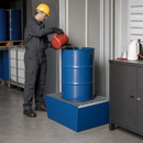 Compact Steel Spill Pallet for 1 Drum Storage (238L) Ideal for Hazardous Liquids