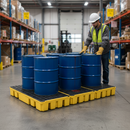 Premium Heavy Duty Workfloor for Safe Indoor Storage of 6 Drums - High Chemical Resistance and Removable Grid, 1245 x 1830 x 166 mm | COSHH | UK