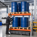 Plastic Hazmat Pallet Rack with 2 Storage Levels, 450L Containment, 4400kg Bay Load Capacity, for Safe Chemical Storage