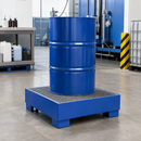 Steel Spill Pallet for 1 x 205 Litre Drum, 238 Litre Containment, Powder Coated Blue, for Safe Storage of Flammable Liquids