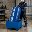 Steel Spill Pallet for 1 x 205 Litre Drum with Compact Design for Safe Storage