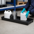 Electrically Conductive Polyethylene Spill Tray for Small Containers, 20 Litre Capacity, 995 x 395 x 90 mm, for Hazmat Racking