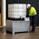 Galvanised Steel Spill Pallet for 1000L IBC Storage