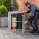 Hot Dip Galvanized Steel Gas Cylinder Cabinet for 2 x 11 kg Cylinders, 1-Wing Door, for Outdoor Use