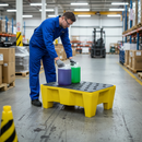 Drip Tray 70 Litre 804mm x 608mm x 315mm Yellow with Black Grid for Small Container Spill Control