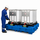 Polyethylene Spill Pallet for 2 x 1000 Litre IBCs, 1150 Litre Capacity, with Filling Area, for Safe Chemical Storage