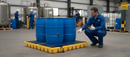Premium 4 Drum Work Floor with High Chemical Resistance and 232 Litre Sump Capacity for Oil and Chemical Storage | COSHH | UK