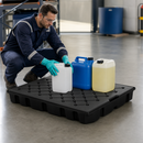 Polyethylene Spillage Deck Element with PE Surface, 800 x 1200 x 125 mm, 90 L Containment, 700 kg Load Capacity, for Chemical Handling