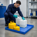 30 Litre Powder Coated Steel Spill Tray, 987 x 600 x 75 mm, for Safe Storage of Hazardous Materials