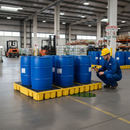 Premium Heavy Duty Workfloor for Safe Indoor Storage of 6 Drums - High Chemical Resistance and Removable Grid, 1245 x 1830 x 166 mm | COSHH | UK