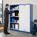 Hazmat Cabinet with Sliding Doors, 3 Adjustable Spill Trays, 1200 x 500 x 1950 mm, Sheet Steel, for Safe Storage of Hazardous Liquids
