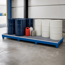Steel Spill Pallet for 12 x 200 Litre Drums, 650 Litre Containment, with Galvanised Grid, for Safe Storage of Flammable Liquids