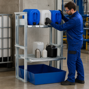 Steel Spill Pallet Rack for 3 x 20L, 3 x 30L, or 2 x 60L Containers, 235L Containment Volume, 870kg Load Capacity, for Hazardous Material Storage