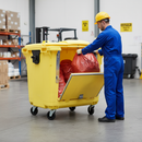 Premium 1100 Litre Clinical Waste Bin with Drop Front and 4 Wheels for Easy Maneuverability in Healthcare Settings | COSHH | UK