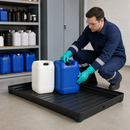Dissipative Polyethylene Small Container Spill Pallet, 48 L, 200 kg Load Capacity, Easy to Clean, for Chemical Storage