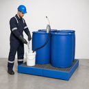 Polyethylene Spill Pallet for 4 x 205 Litre Drums, 287 Litre Containment, with Galvanised Grid, for Chemical Storage