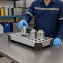 Stainless Steel Spill Tray for Small Containers, 7 L Capacity, 250 x 600 x 95 mm, with Perforated Sheet, for Workplace Use