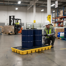 Premium Heavy Duty 2 Drum Work Floor for Safe Oil and Chemical Storage with 112 Litre Sump Capacity | COSHH | UK