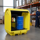 Premium Heavy Duty Spill Pallet with Shelving - Weather Resistant and Compliant with Oil Storage Regulations | COSHH | UK