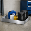 Stainless Steel Spill Tray for Small Containers, 50 L Capacity, Compact Design, for Safe Storage of Hazardous Materials