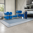 Galvanised Steel Spillage Decking with Grid, 1000 x 1000 x 123mm, 450kg Wheel Load, 115 Litre Containment, for Safe Storage of Flammable Liquids