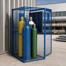 Steel Gas Cylinder Cabinet for 12 x 11kg or 6 x 33kg Cylinders, 1-Wing Door, Lockable, Blue, for Outdoor Storage