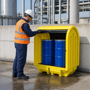 Low Profile Hardcover Spill Pallet for 2 Drums, Ideal for Outdoor Use