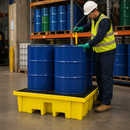4 Drum Spill Pallet with 440 Litre Sump – Heavy Duty Polyethylene Bunded Pallet | 1500kg Load Capacity