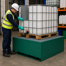 Single IBC Steel Spill Pallet – 1100 Litre Bunded Spill Containment Pallet | 1500kg Load Capacity