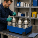 Steel Spill Tray with Galvanised Perforated Grid – 38 Litre Powder Coated Spill Containment Tray for Small Containers