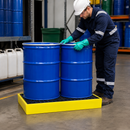 2 Drum Spill Containment Sump Floor – 130 Litre Polyethylene Bunded Pallet Base | 1000kg Load Capacity