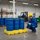 Premium Low Profile 3 Drum Spill Pallet for 205 Litre Drums - Durable and Chemical Resistant | COSHH | UK