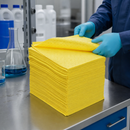 Lightweight Polypropylene Chemical Absorbent Mats, 40 x 50 cm, 160 L Absorption Capacity, for Laboratory & Maintenance Use (200 Pieces)